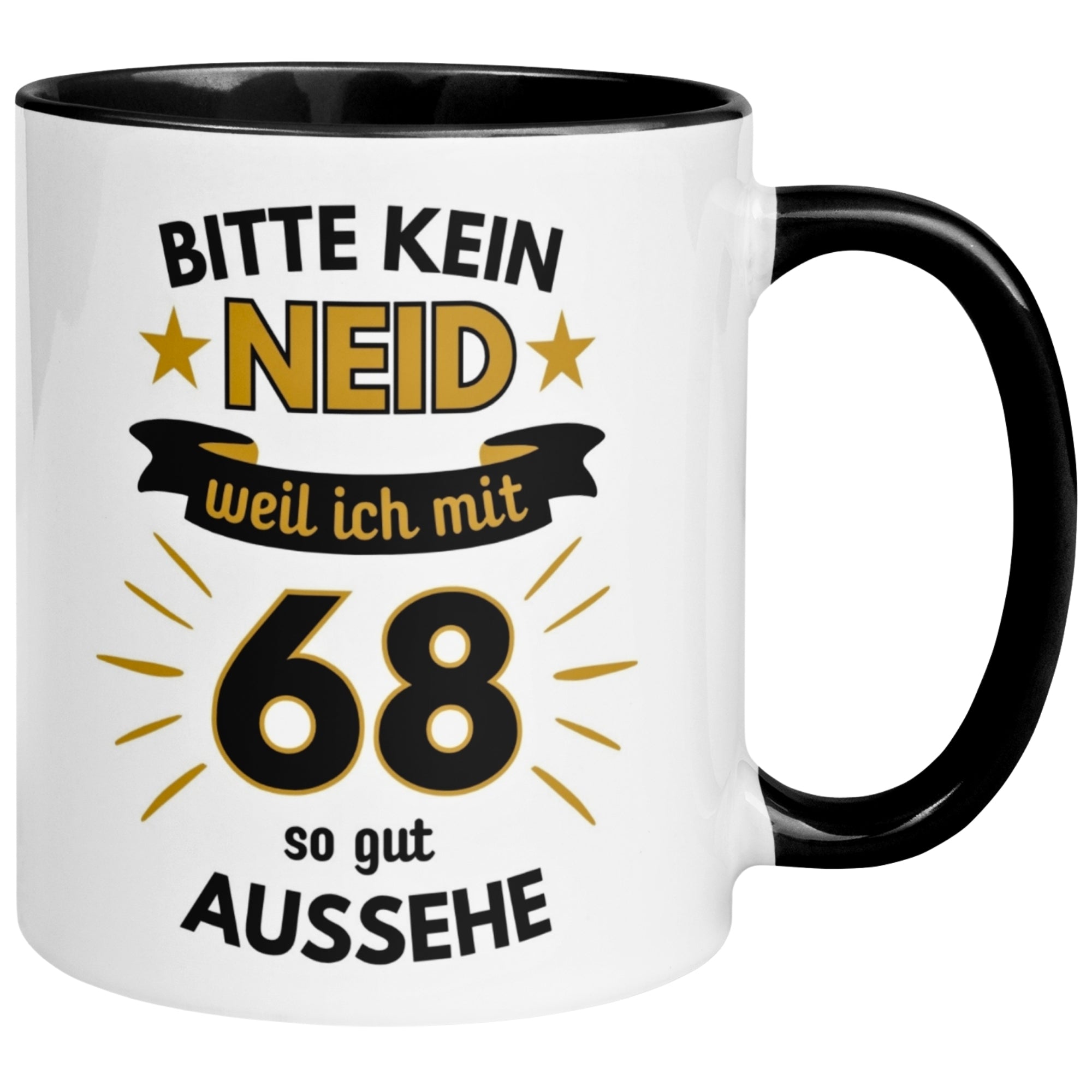 Tasse 68. Geburtstag Mann – „Bitte kein Neid“ – Geschenk zum Geburtstag für Männer