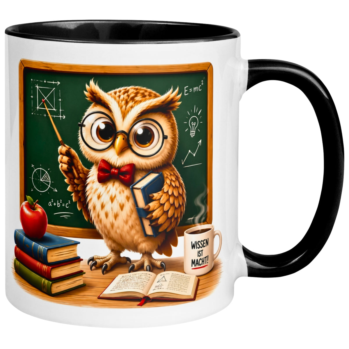 Tasse Eule – „Lehrer in der Schule“ – lustiger Eulen Geschenk Becher