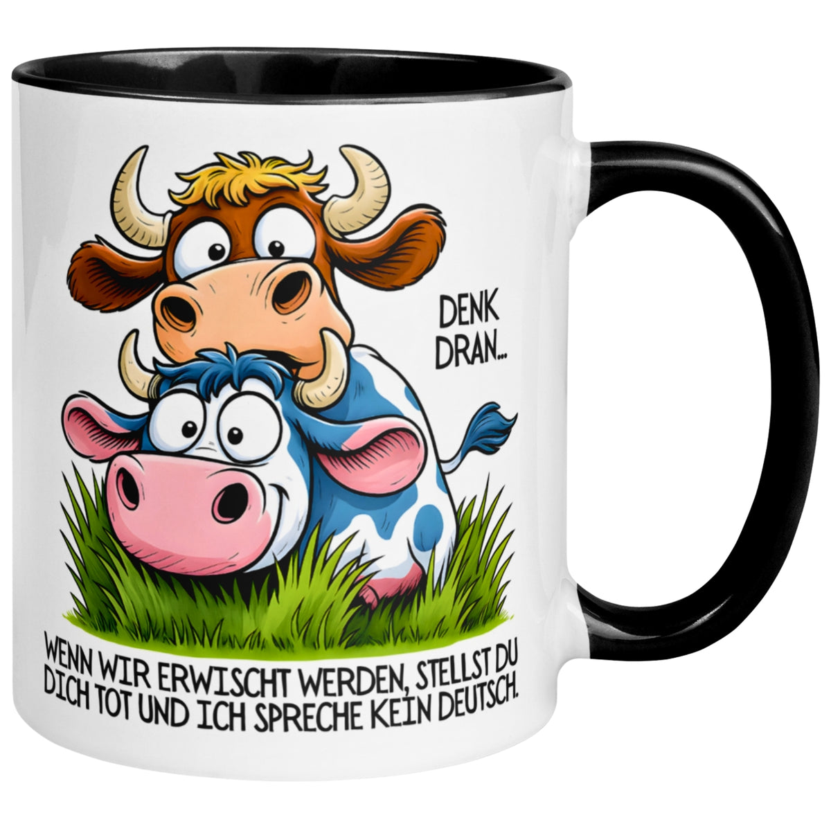 Tasse Kuh – „Wenn wir erwischt werden“ – lustiger Geschenk Becher für Bauernhof Fan