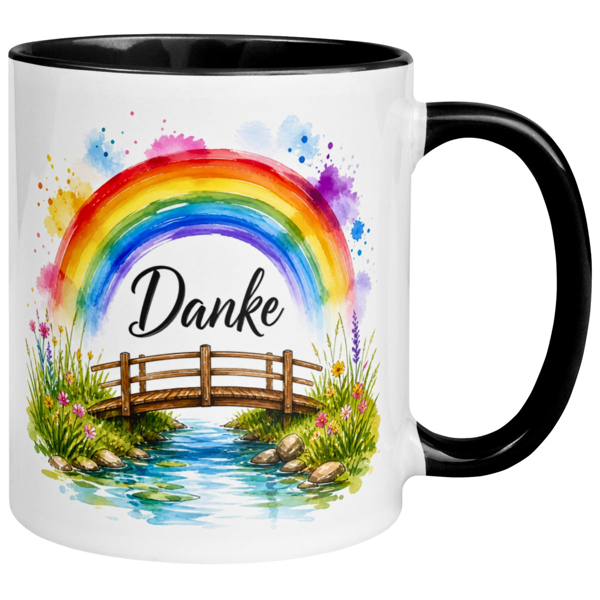 Tasse Danke – „Regenbogen Danke“ – Dankeschön Geschenke Becher