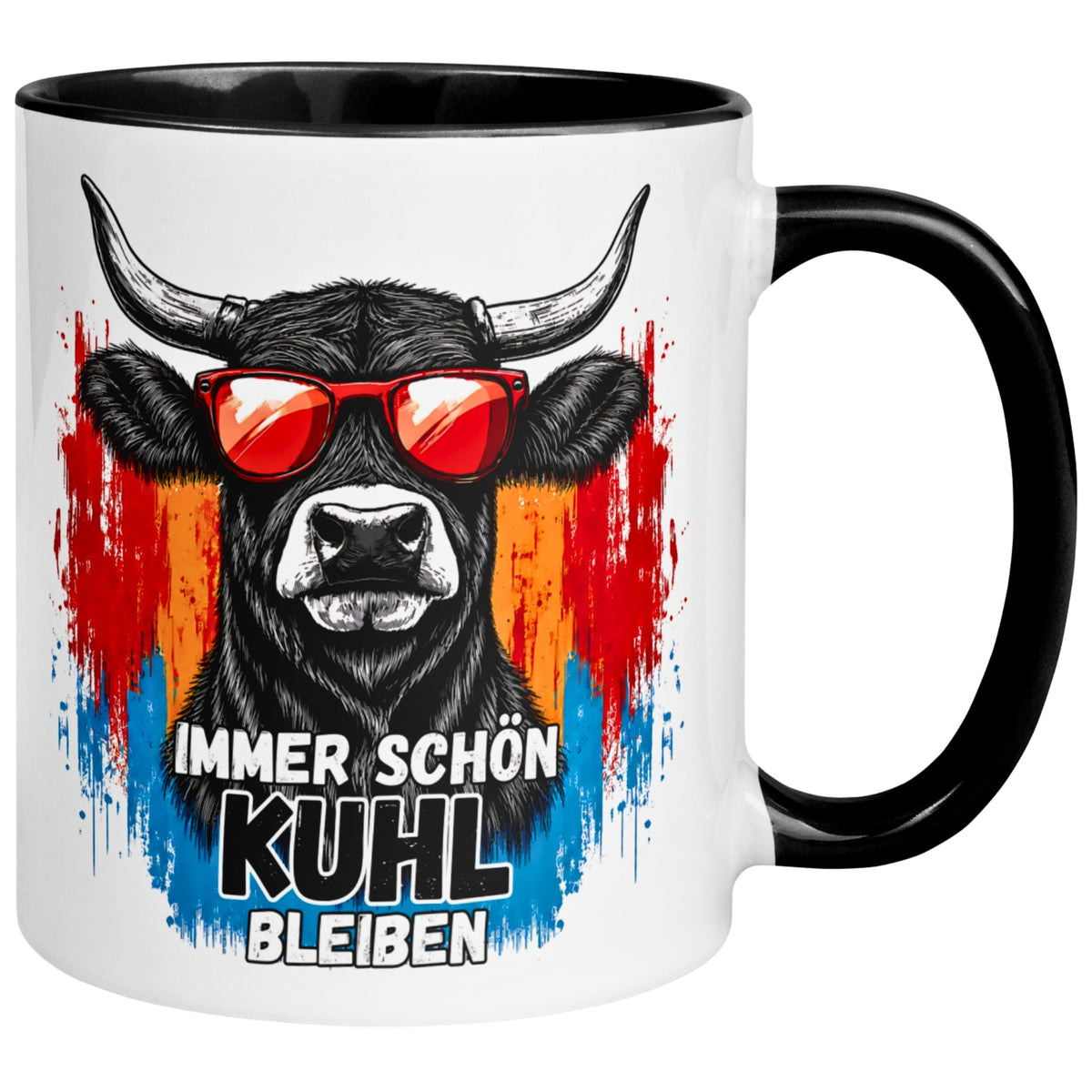 Tasse Kuh – „Immer schön kuhl bleiben“ – lustiger Geschenk Becher für Bauer