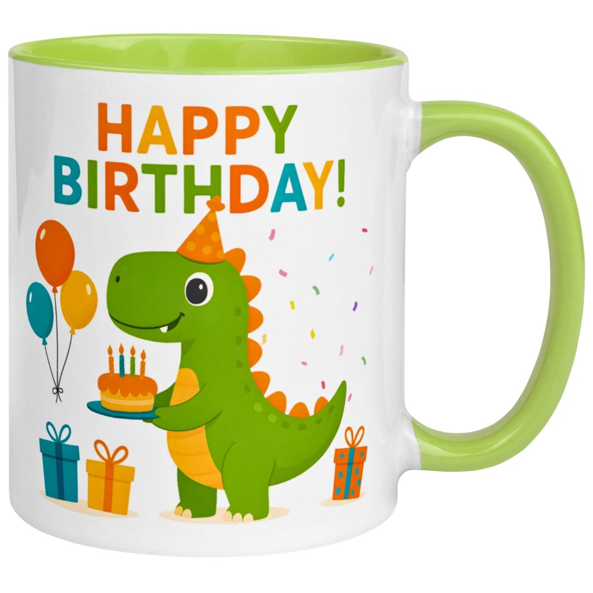 Tasse Dinosaurier – „Happy Birthday“ – Dino Geburtstag Geschenk Becher