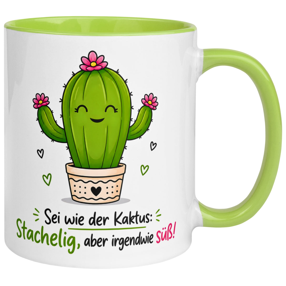 Tasse Kaktus – „Sei wie der Kaktus - Stachelig aber irgendwie süß“ – Geschenk Kakteen Fans