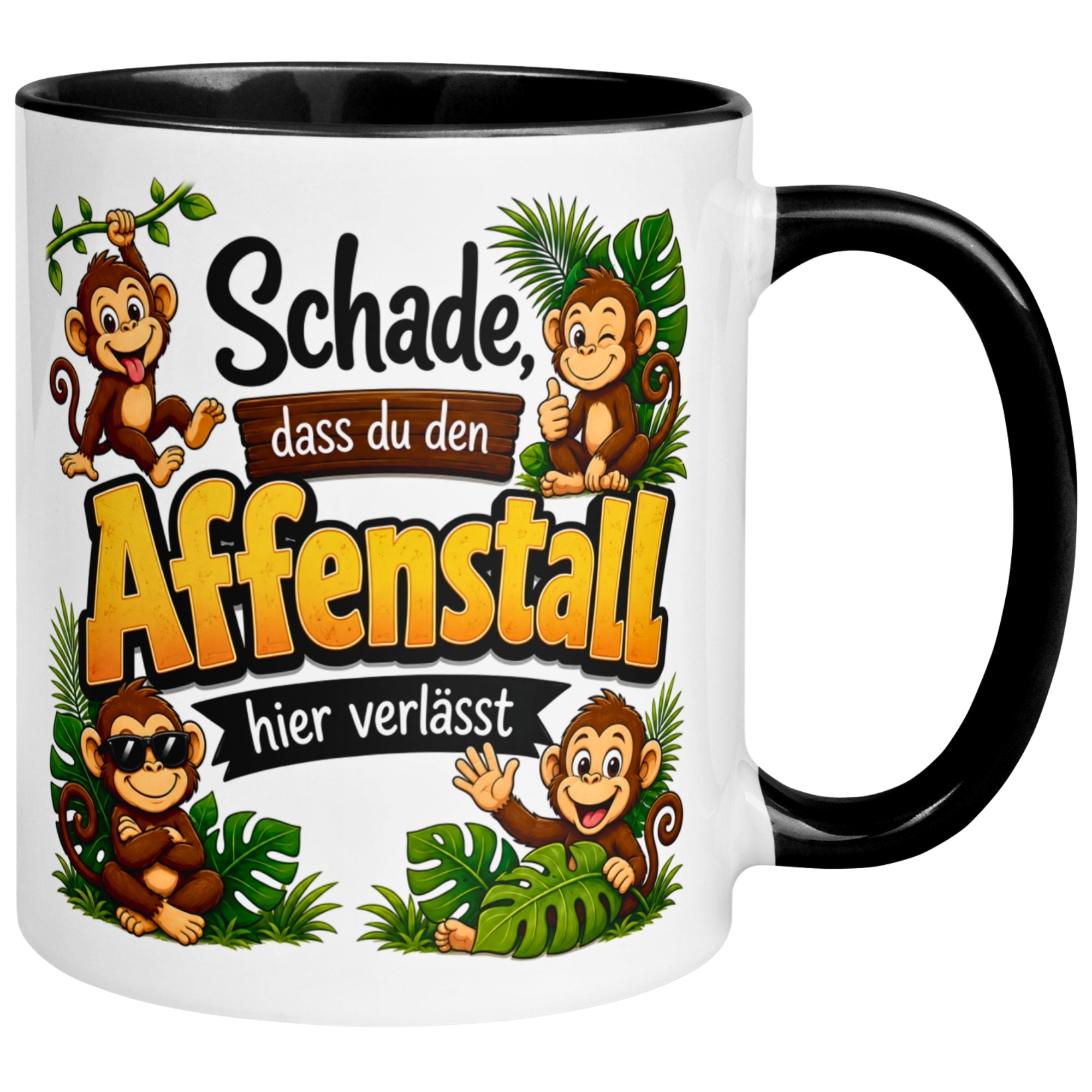 Tasse Abschied – „Schade dass du den Affenstall verlässt“ – Abschiedsgeschenk Kollegen