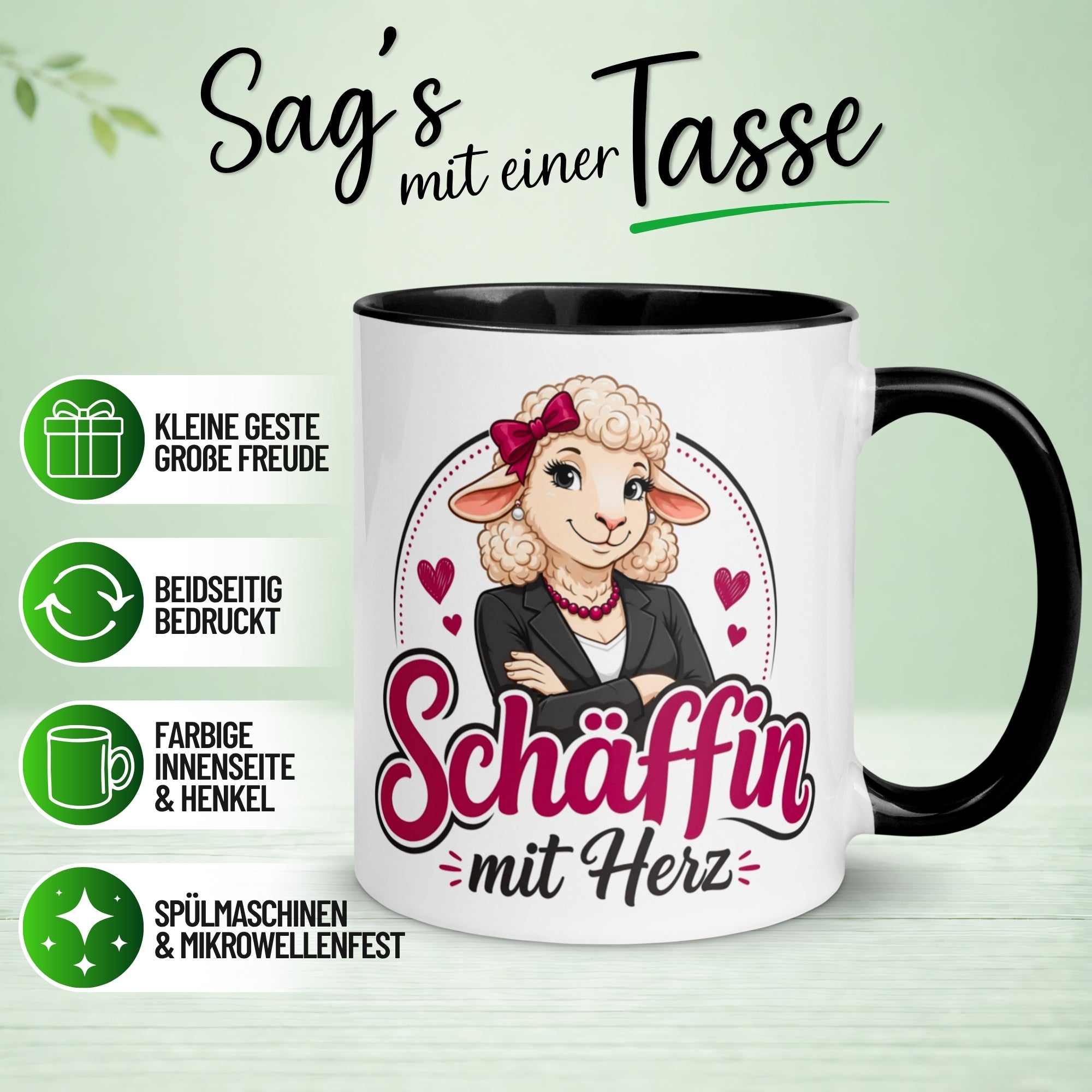 Tasse Chefin – „Schäffin mit Herz“ – Geschenk Beste Chefin
