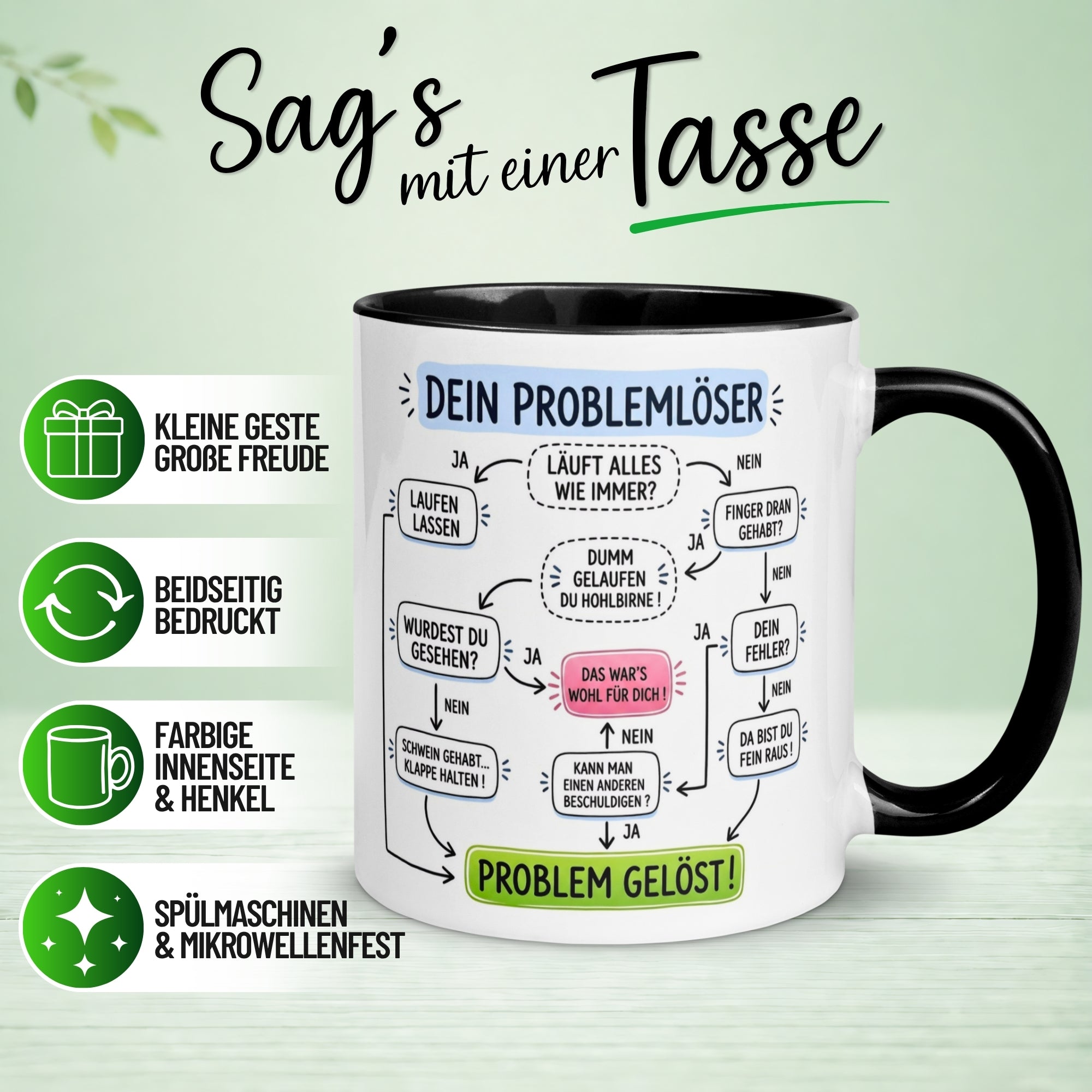 Tasse Kollege – „Dein Problemlöser“ – Büro Geschenk Bester Kollege