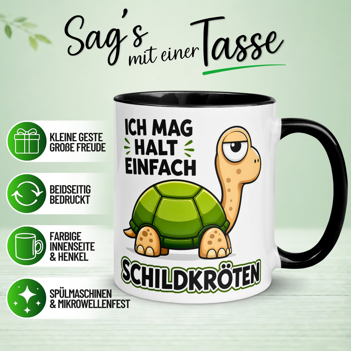 Tasse Schildkröte – „Ich mag halt einfach Schildkröten“ – lustiges Schildkröten Geschenk
