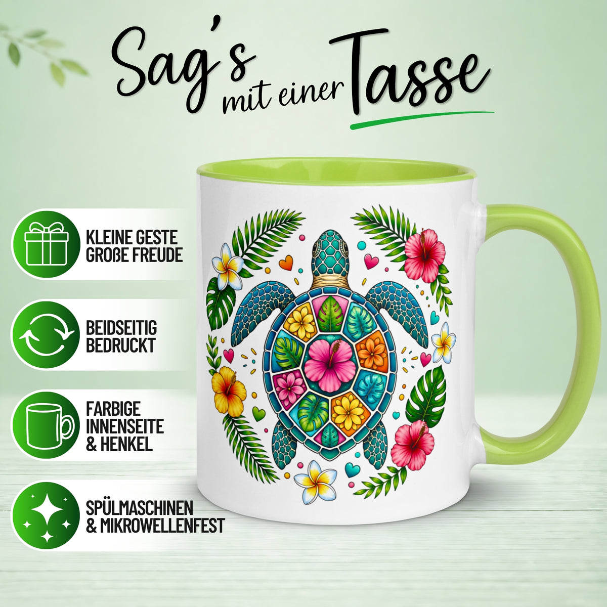 Tasse Schildkröte – „Sommer Strand Entspannung“ – lustiges Schildkröten Geschenk