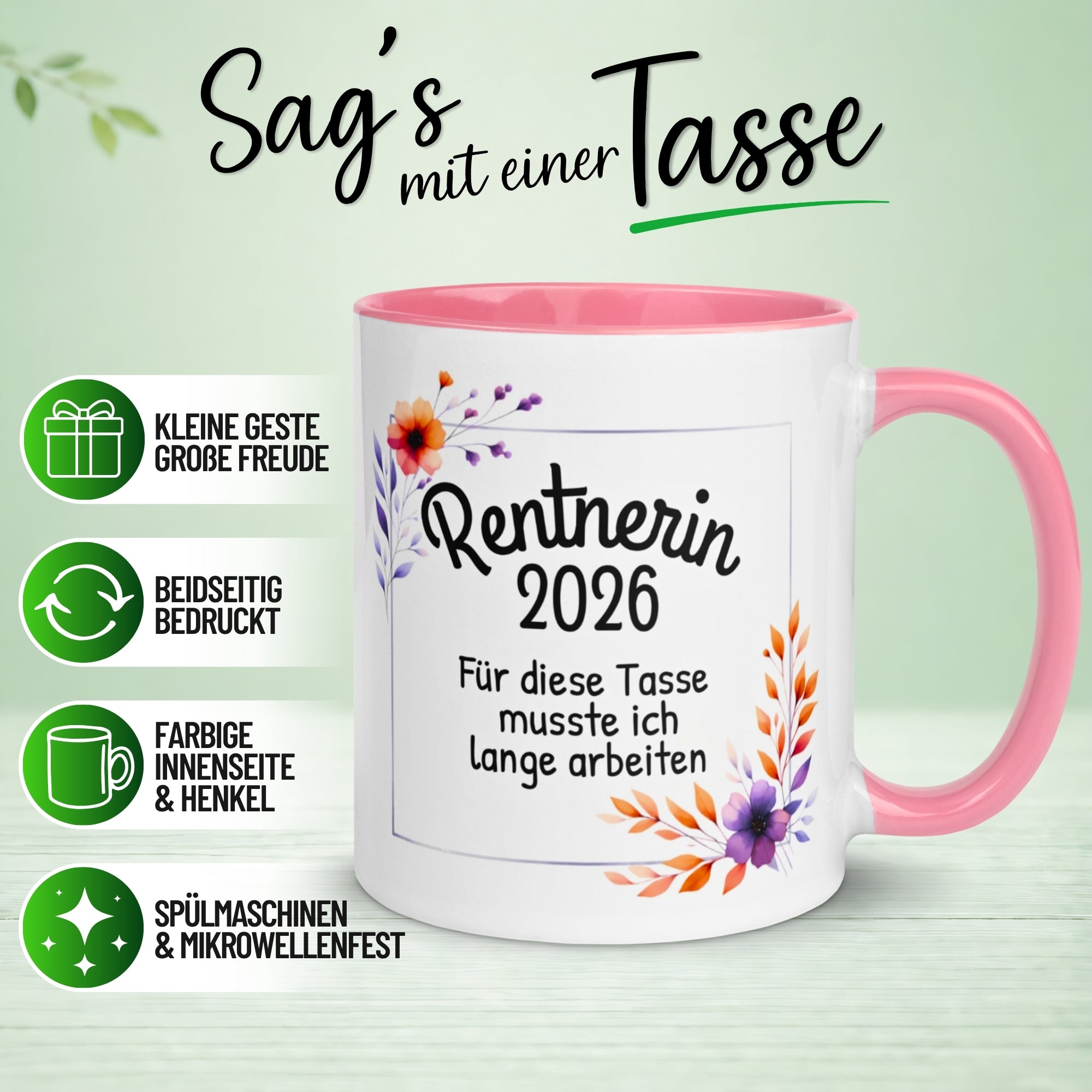 Tasse Rentnerin 2026 – „Für diese Tasse musste ich lange arbeiten“ – Renteneintritt Frau