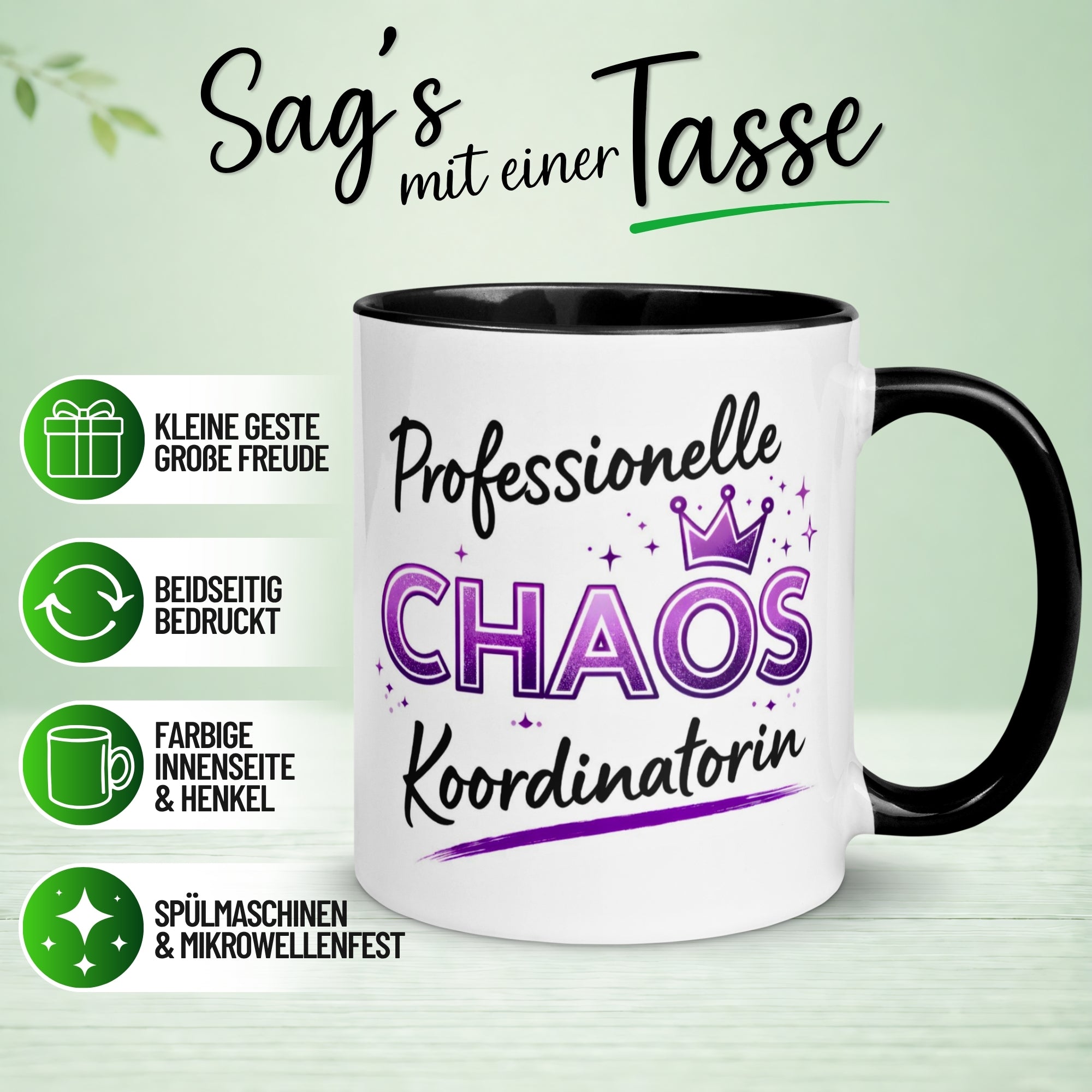 Tasse Kollegin – „Professionelle Chaos Koordinatorin“ – Geschenk Beste Arbeitskollegin