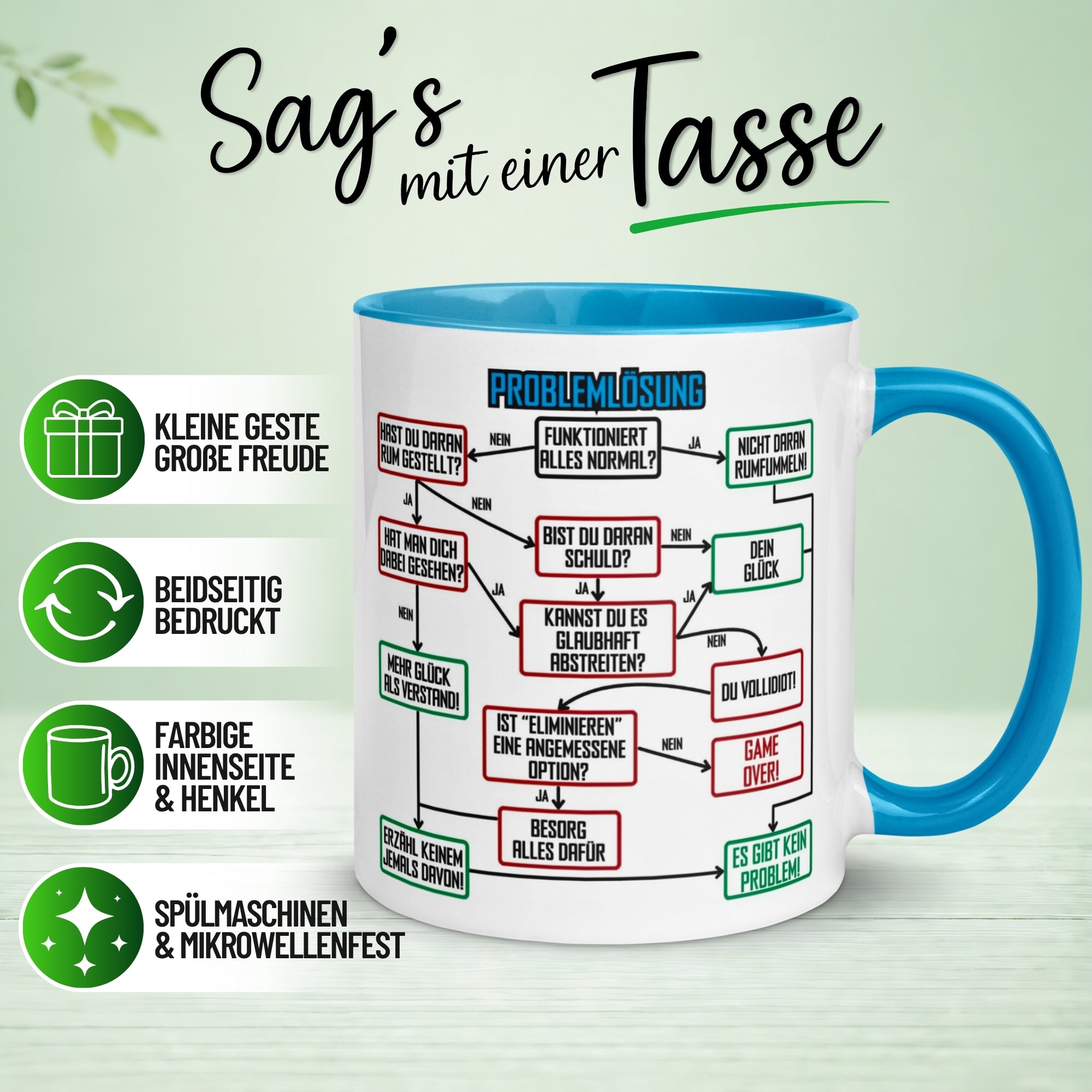 Tasse Kollege – „Problemlösung im Büro“ – Geschenk Bester Arbeitskollege