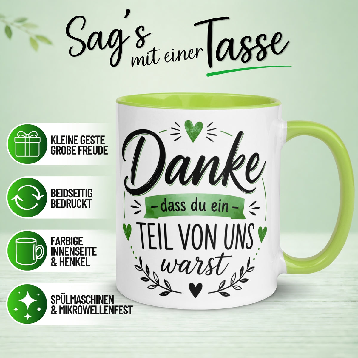 Tasse Abschied – „Ein Teil von uns warst“ – Abschiedsgeschenk für Kollegin Kollegen