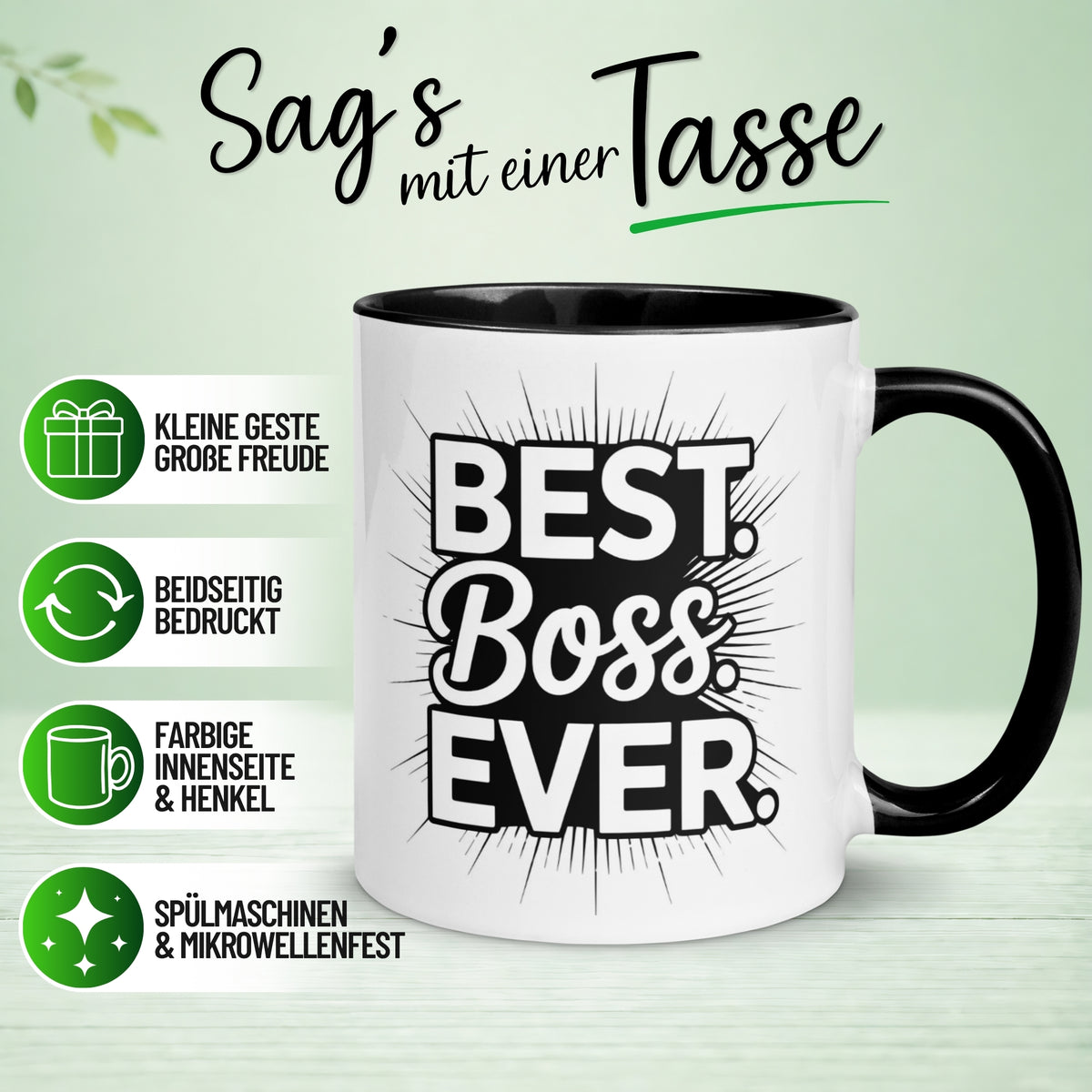 Tasse Chef – „Best Boss Ever“ – Geschenk Becher Bester Chef