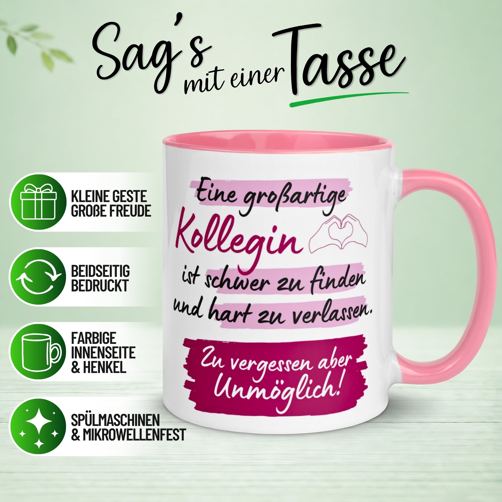 Tasse Kollegin – „Eine großartige Kollegin ist schwer zu finden“ – Abschiedsgeschenk