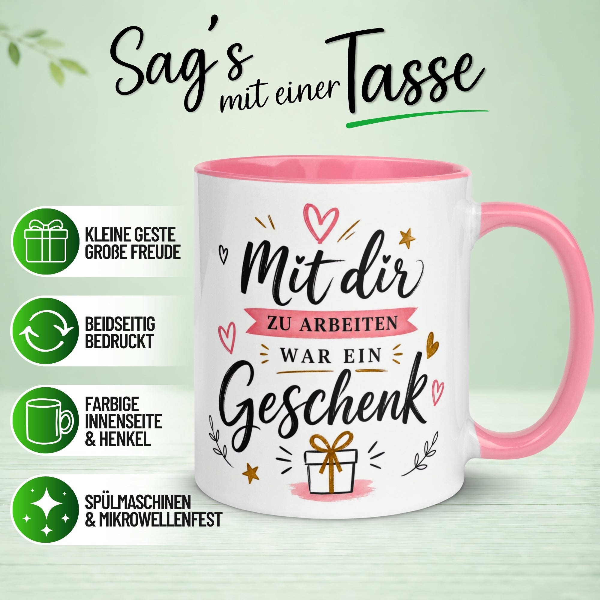 Tasse Kollegin – „Mit dir zu arbeiten war ein Geschenk“ – Abschiedsgeschenk