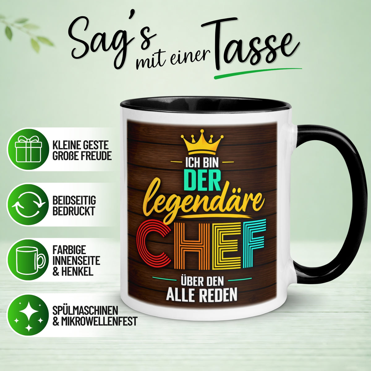 Tasse Chef – „Ich bin der legendäre Chef“ – Geschenk Becher Bester Chef