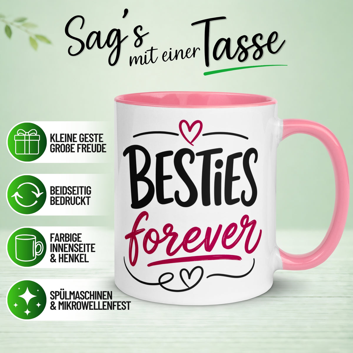 Tasse Freundschaft – „Besties forever“ – Geschenk Beste Freundinnen Freundin