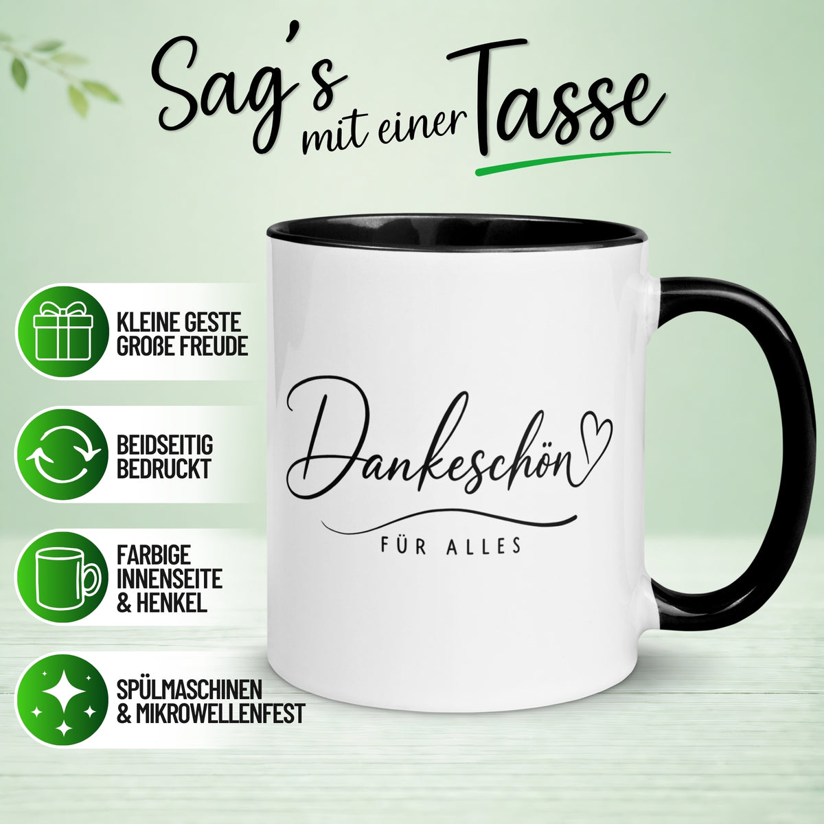Tasse Danke – „Dankeschön für alles“ – Dankeschön Geschenke für Freund/Freundin