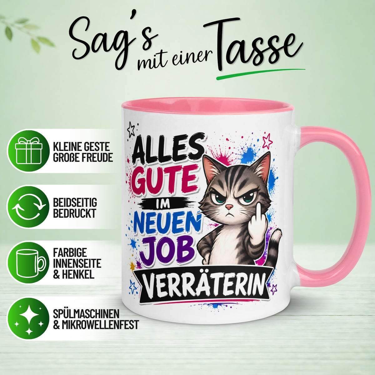 Tasse Abschied – „Alles Gute - Verräterin“ – Abschiedsgeschenk Kollegin