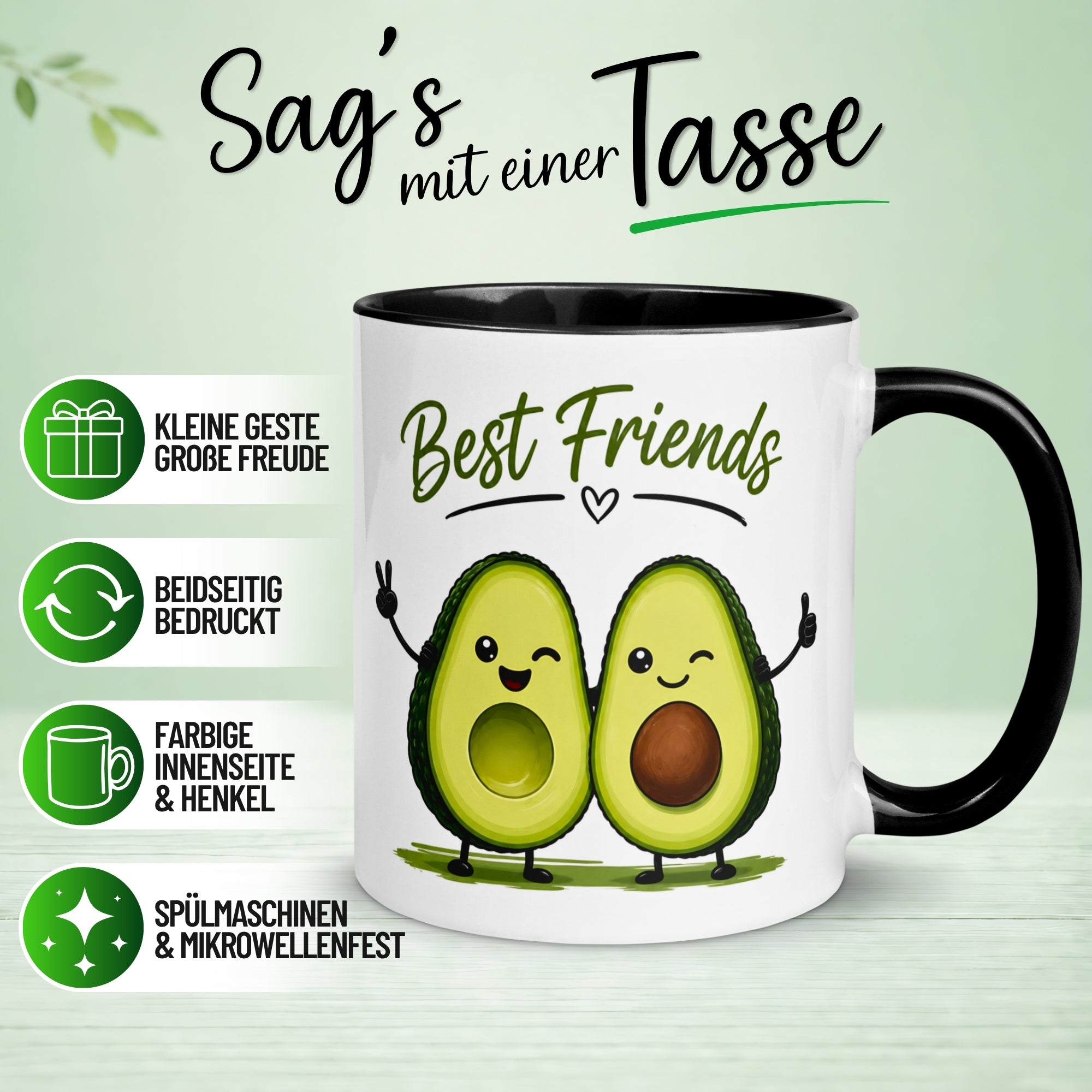 Tasse Freundschaft – „Avocado Best Friends“ – Geschenk Beste Freundin Bester Freund