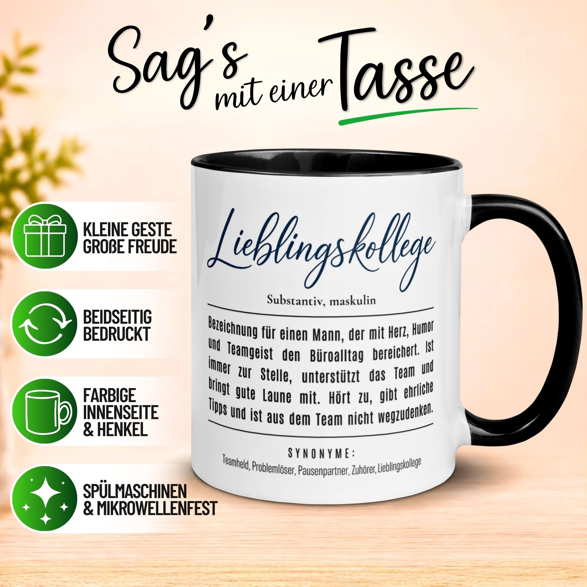 Tasse Kollege – „Definition Lieblingskollege“ – Geschenk Bester Arbeitskollege
