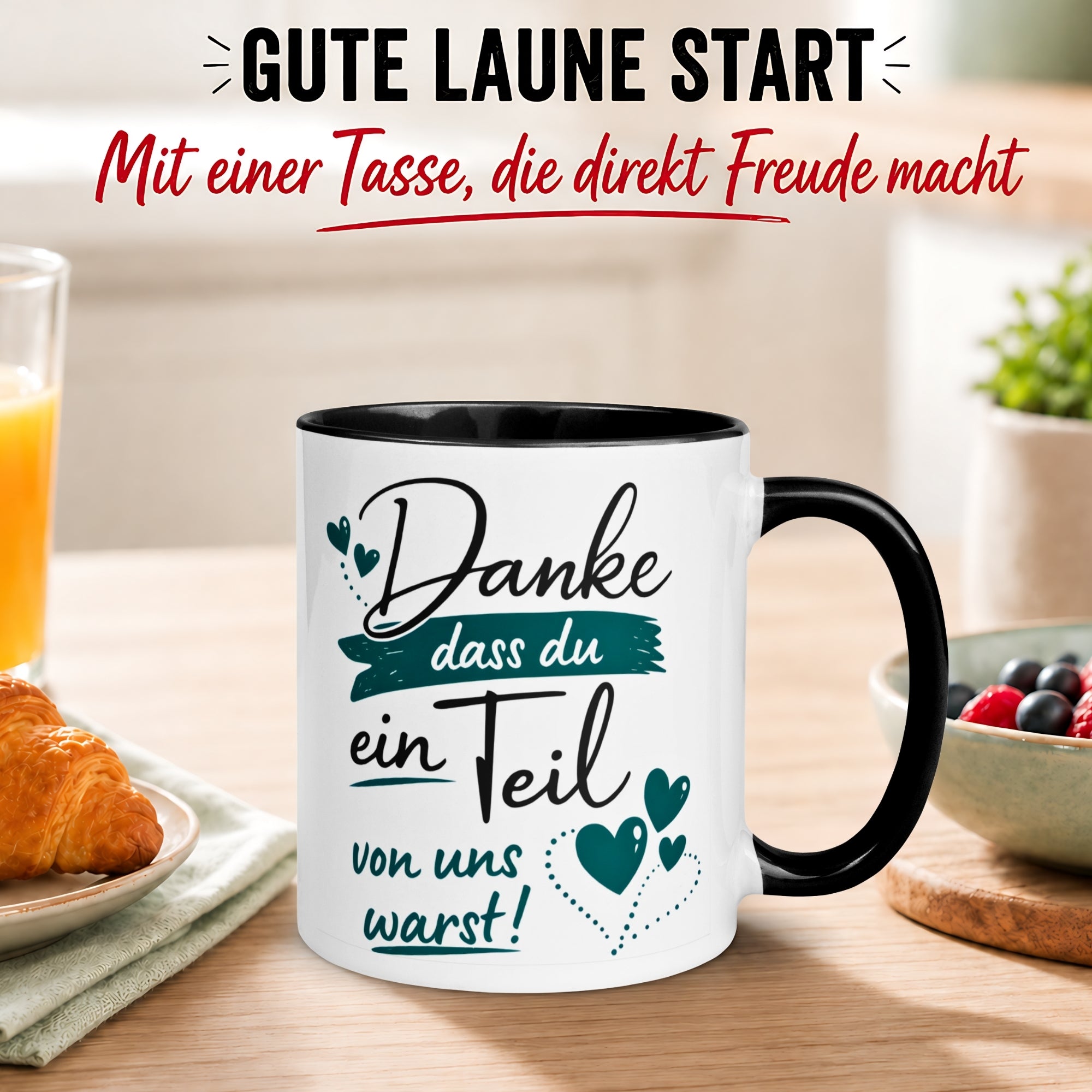 Tasse Abschied – „Ein Teil von uns warst“ – Abschiedsgeschenk für Kollegen