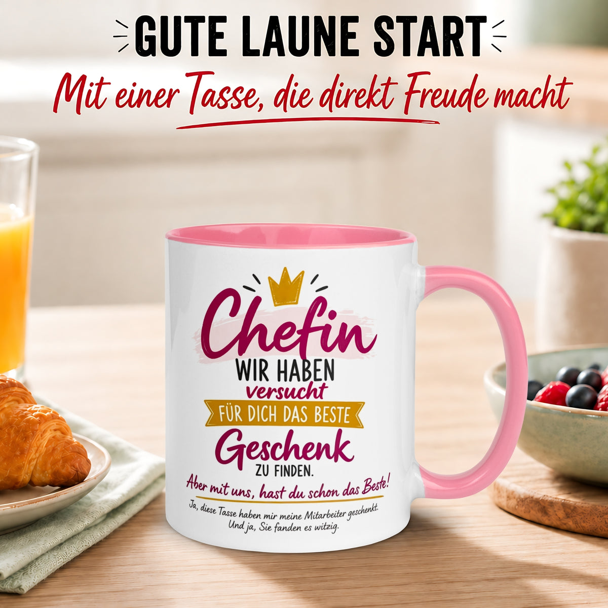 Tasse Chefin – „Wir haben versucht das beste Geschenk zu finden“ – Geschenk Chefin