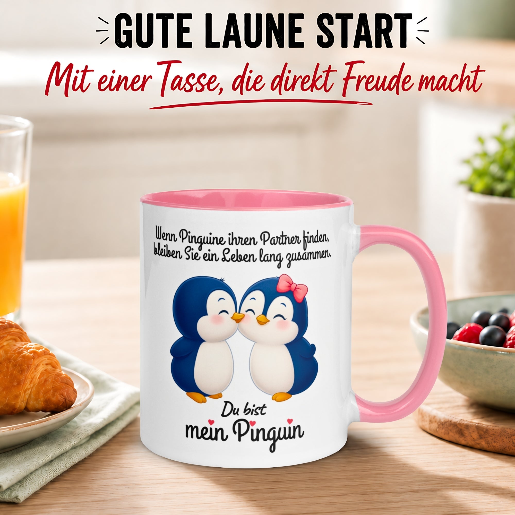 Tasse Liebe – „Pinguine bleiben zusammen“ – Ich liebe Dich Geschenk Partner Jahrestag