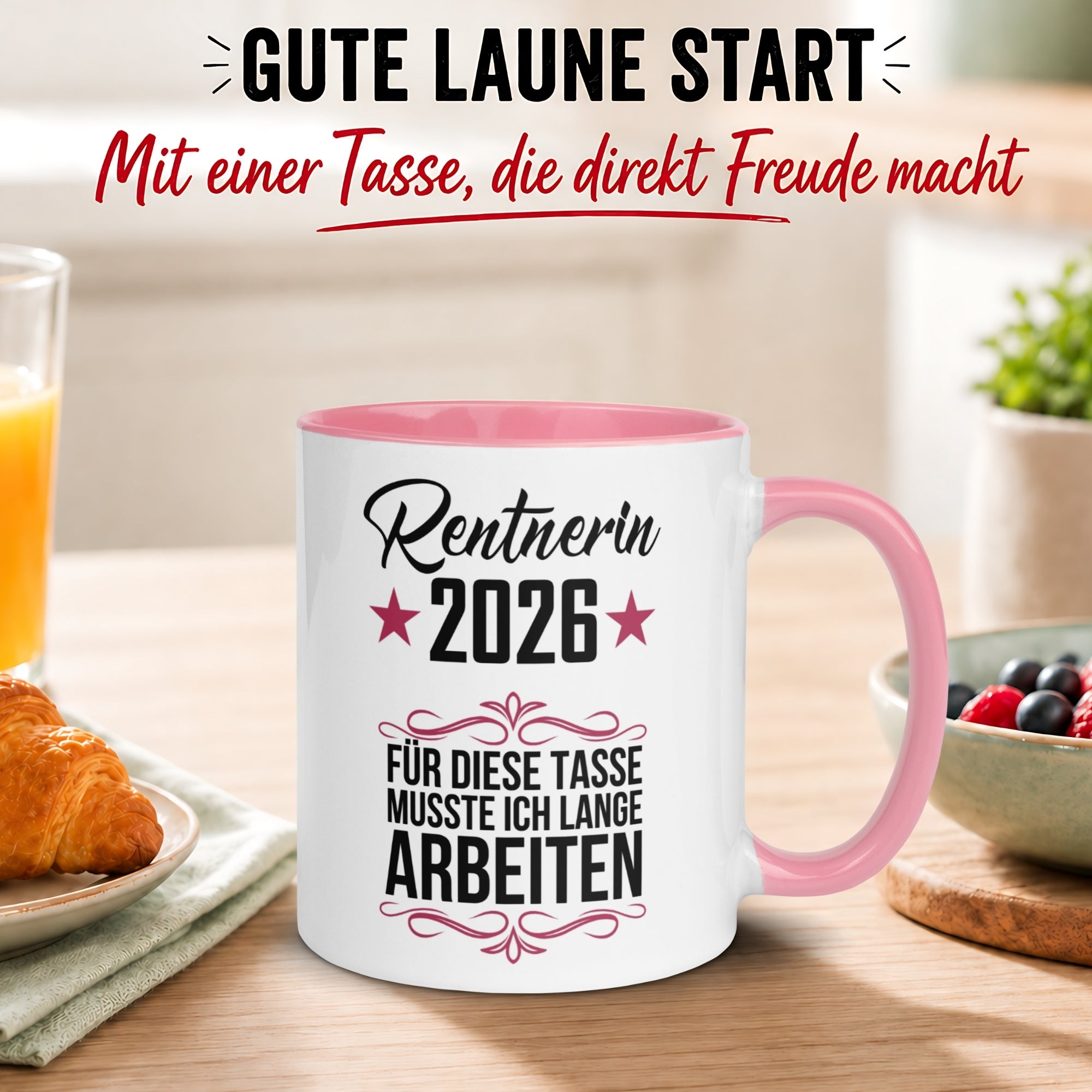 Tasse Rentnerin 2026 – „Für die musste ich lange arbeiten“ – Geschenk Renteneintritt Frau