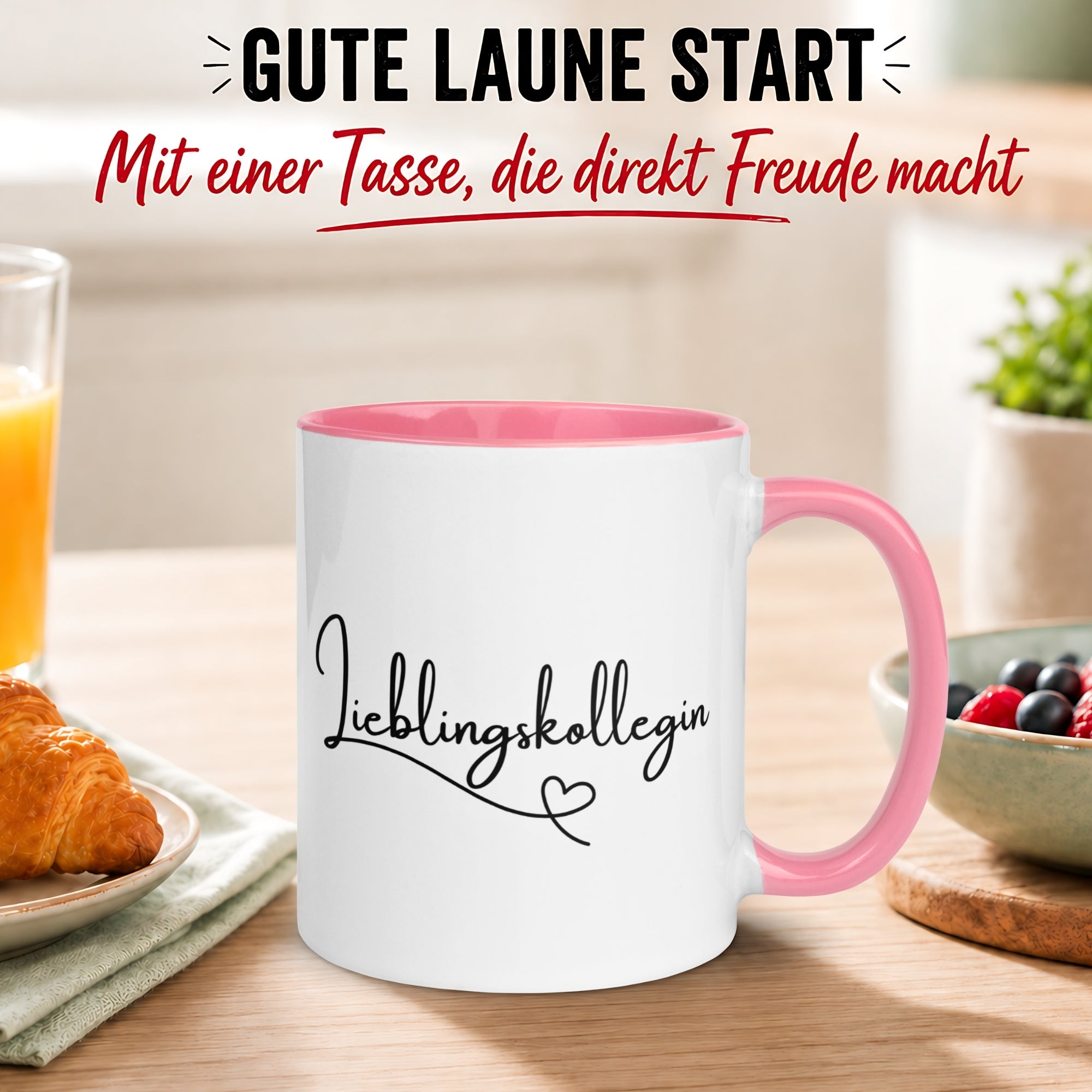 Tasse Kollegin – „Lieblingskollegin mit Herz“ – Geschenk Beste Arbeitskollegin