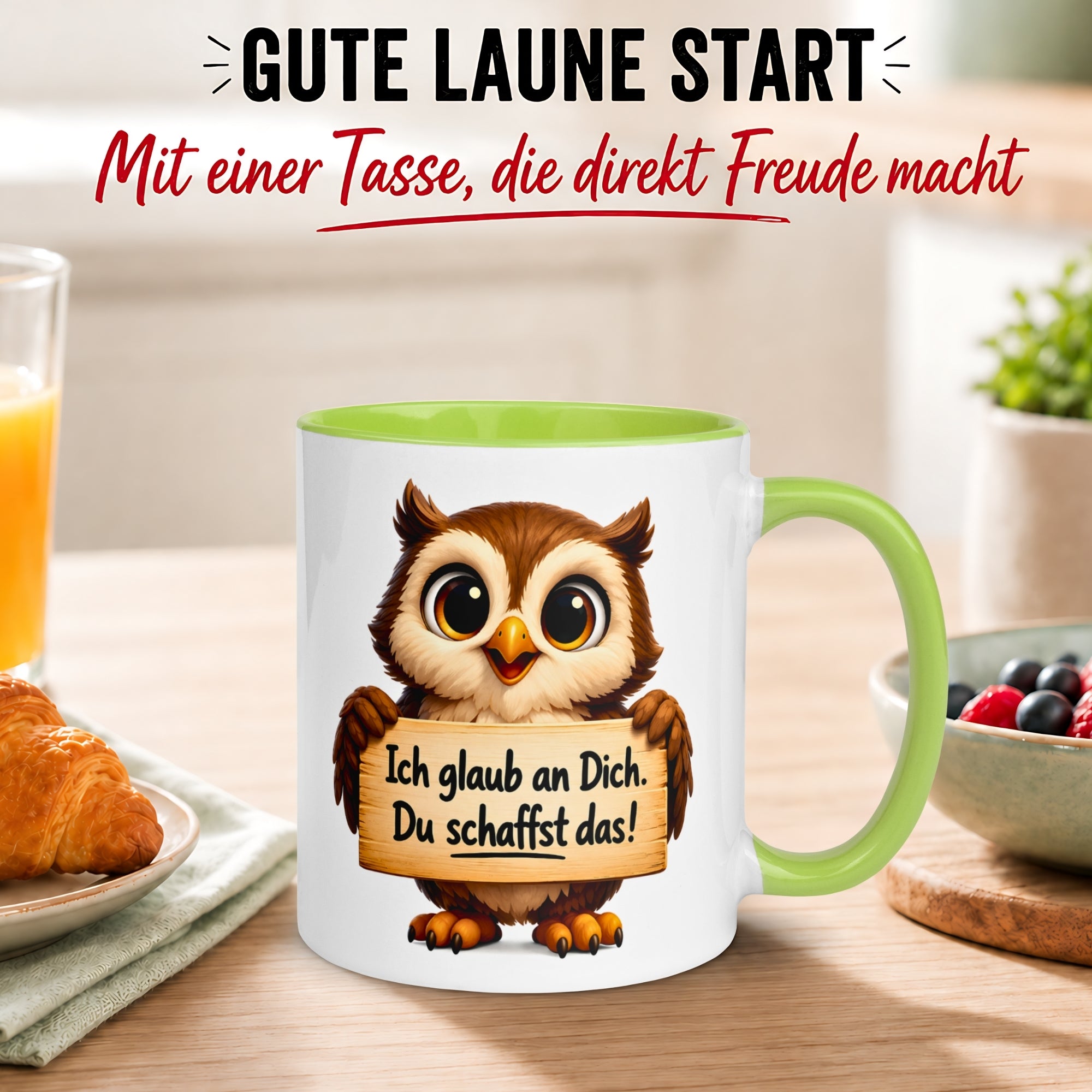 Tasse Motivation – „Ich glaub an Dich - Du schaffst das“ – Selbstbewusstsein Geschenk