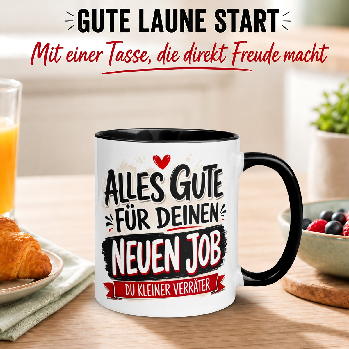 Tasse Abschied – „Alles gute für deinen neuen Job“ – Abschiedsgeschenk Kollegen/Kollegin