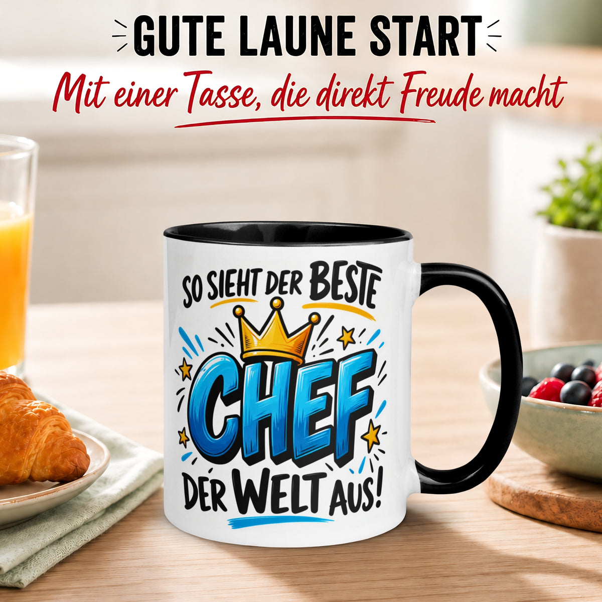Tasse Chef – „So sieht der beste Chef der Welt aus“ – Geschenk Kaffeetasse Bester Chef