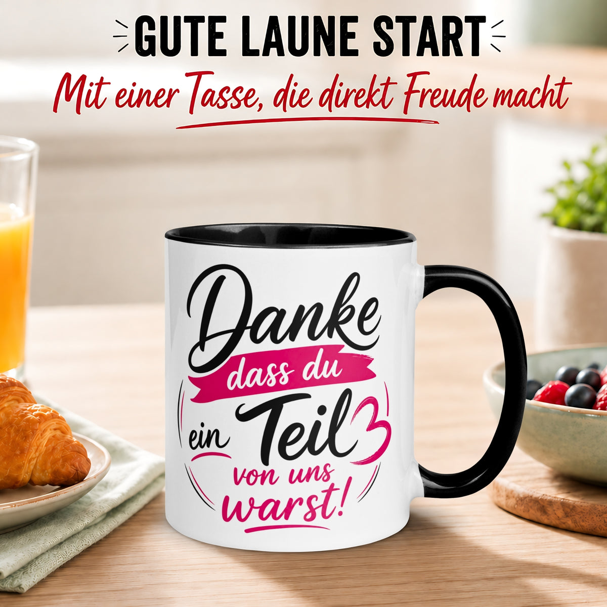 Tasse Abschied – „Ein Teil von uns warst“ – Abschiedsgeschenk Kollegin Kollegen