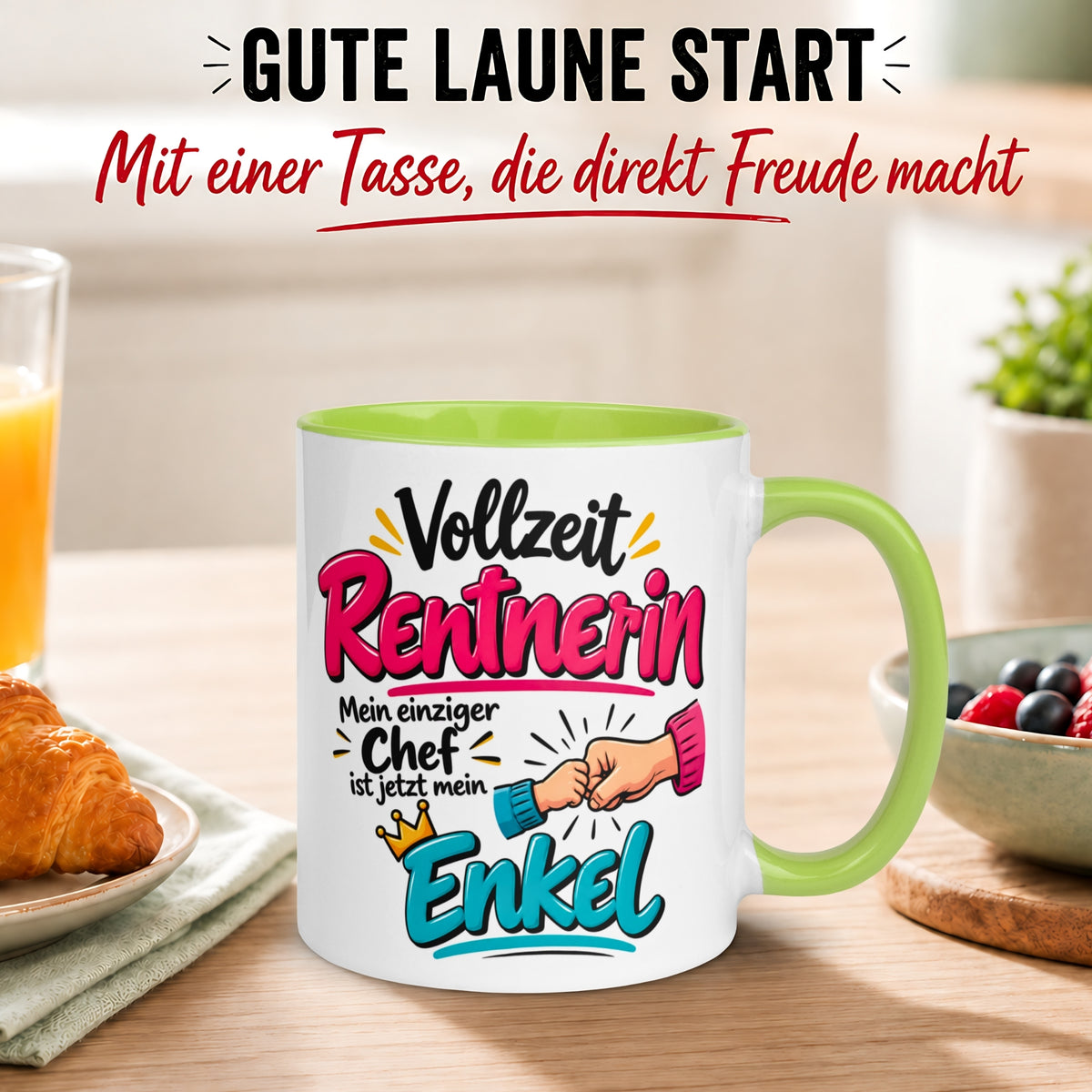 Tasse Rentnerin – „Mein einziger Chef ist jetzt mein Enkel“ – Geschenk Rente Frau