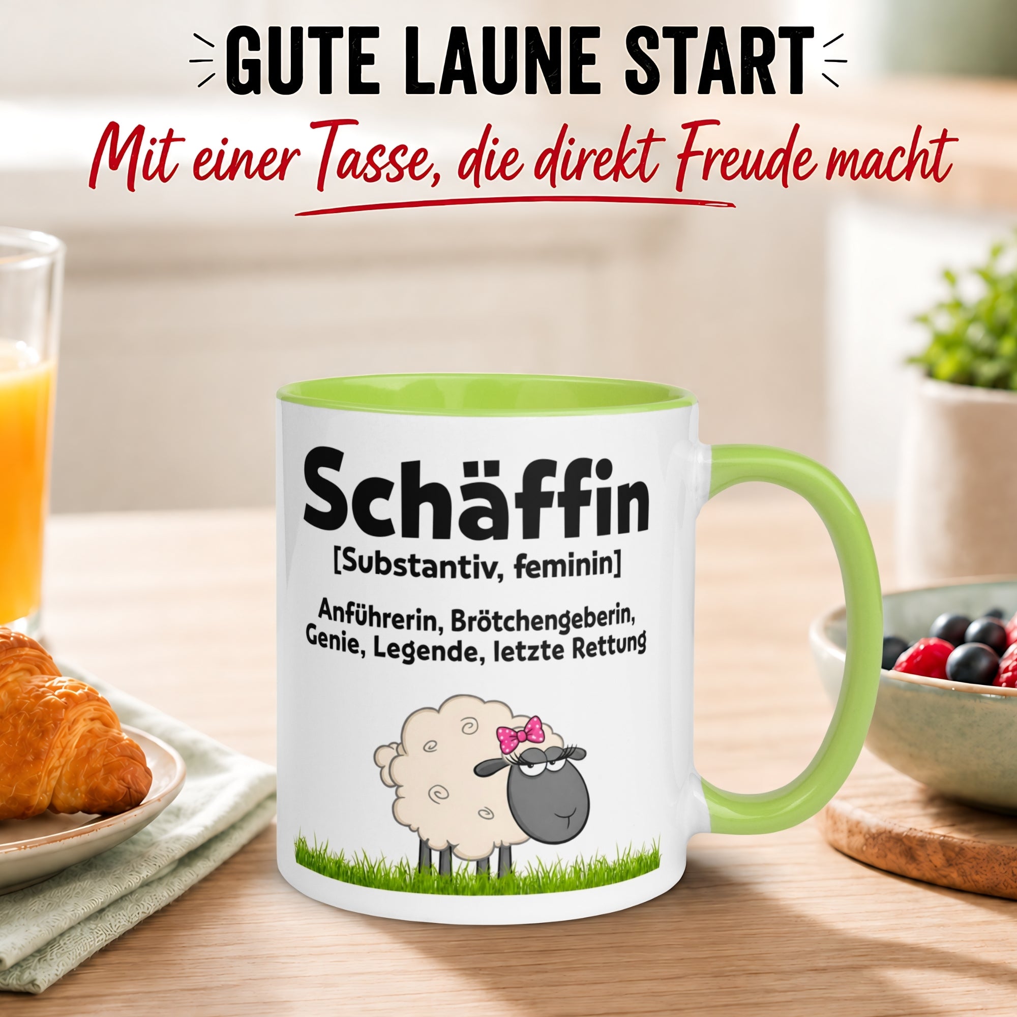 Tasse Chefin – „Schäffin - Substantiv Feminin“ – Geschenk Beste Chefin