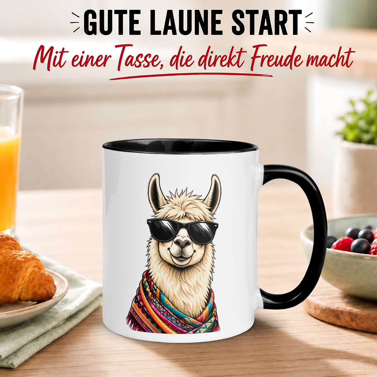 Tasse Lama – „Cooles Lama mit Sonnenbrille“ – lustiger Geschenk Becher