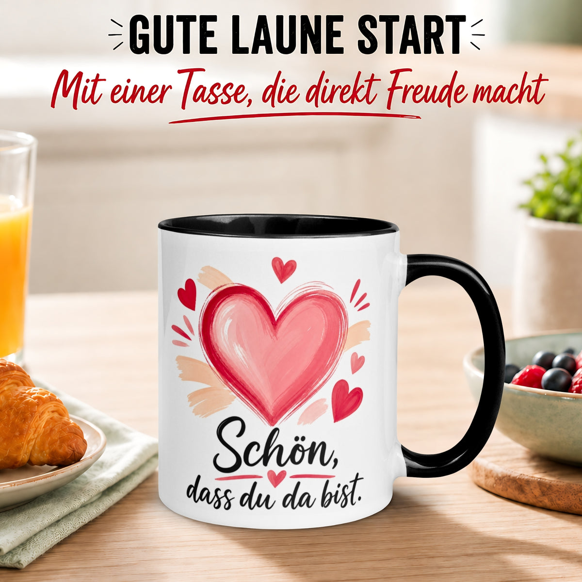 Tasse Danke – „Mit viel liebe - Schön dass du da bist“ – Dankeschön Geschenke