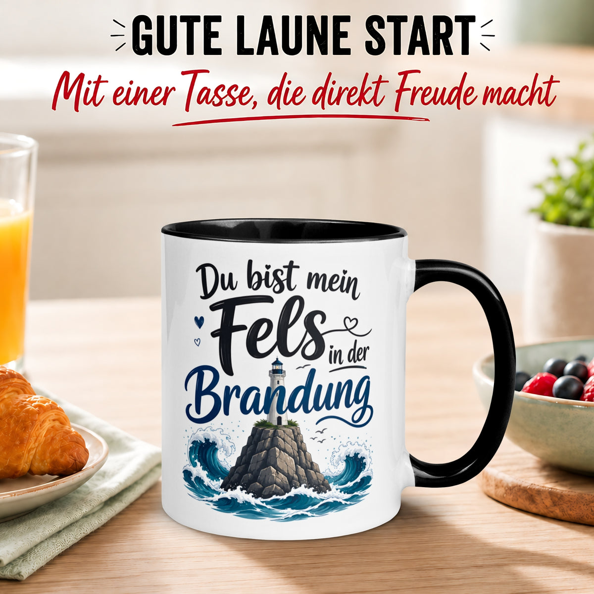 Tasse Liebe – „Du bist mein Fels“ – Ich liebe Dich Geschenk Partner Jahrestag Valentinstag