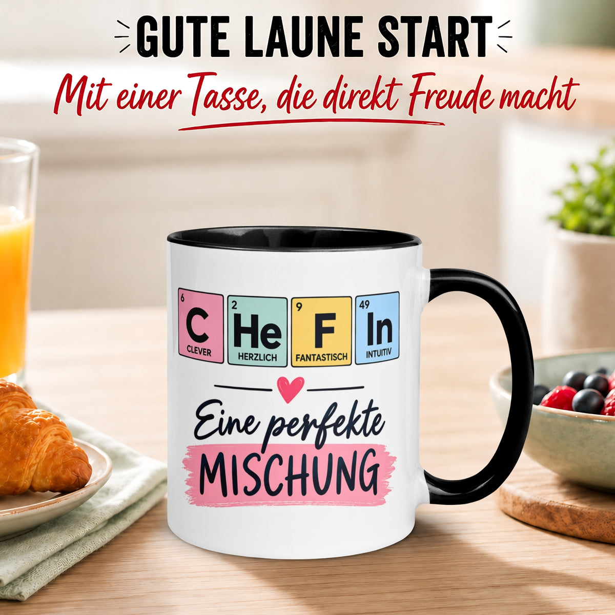 Tasse Chefin – „Clever Herzlich Fantastisch und Intuitiv“ – Abschiedsgeschenk Chefin