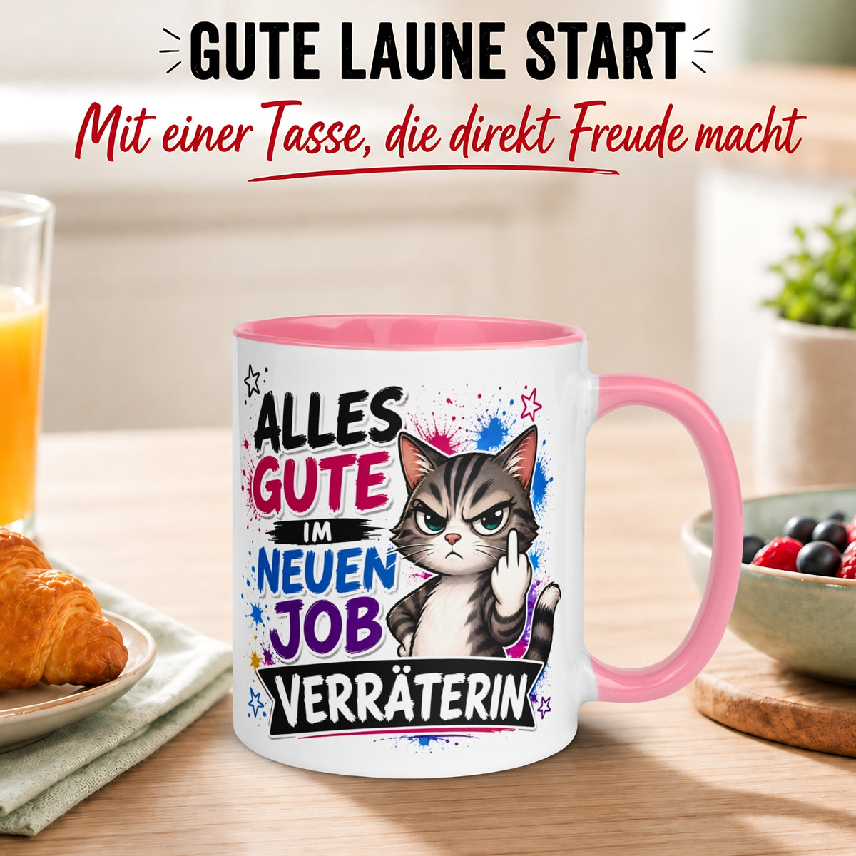 Tasse Abschied – „Alles Gute - Verräterin“ – Abschiedsgeschenk Kollegin