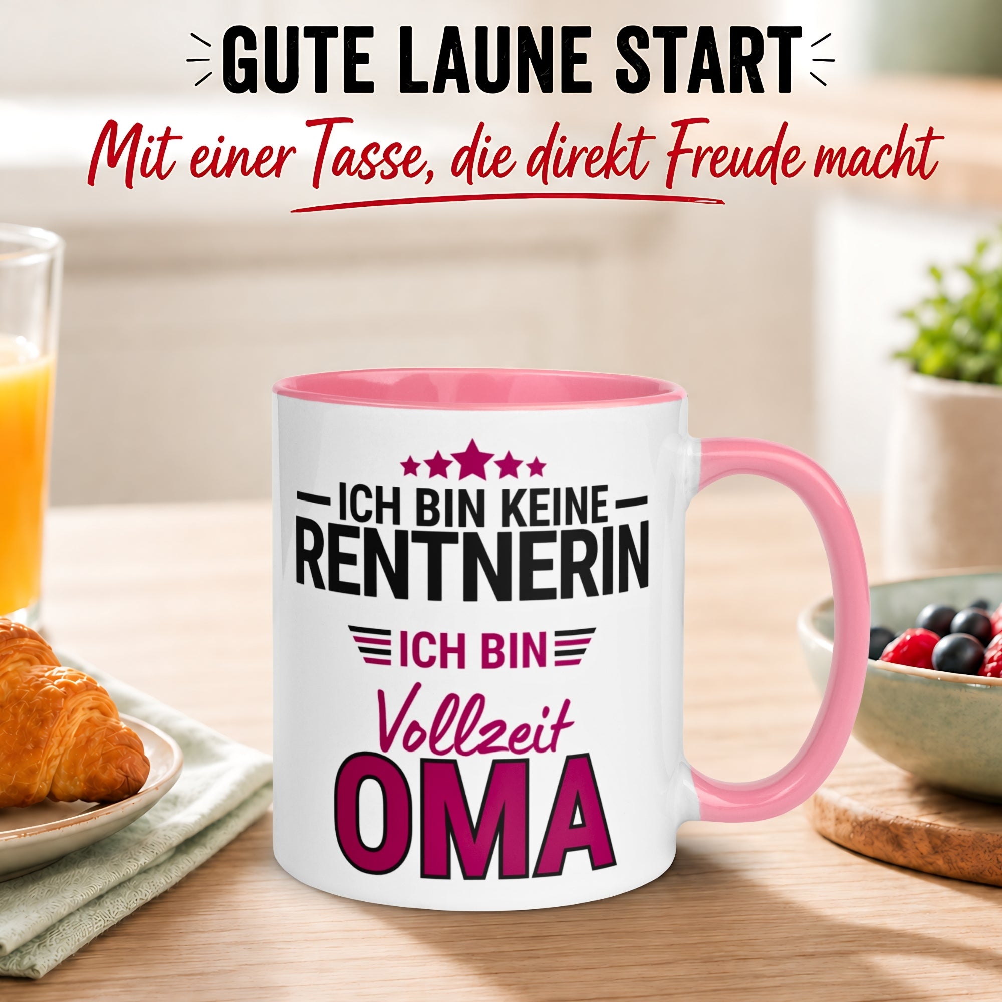 Tasse Rentnerin – „Ich bin keine Rentnerin ich bin Vollzeit Oma“ – Geschenk Rente Frau