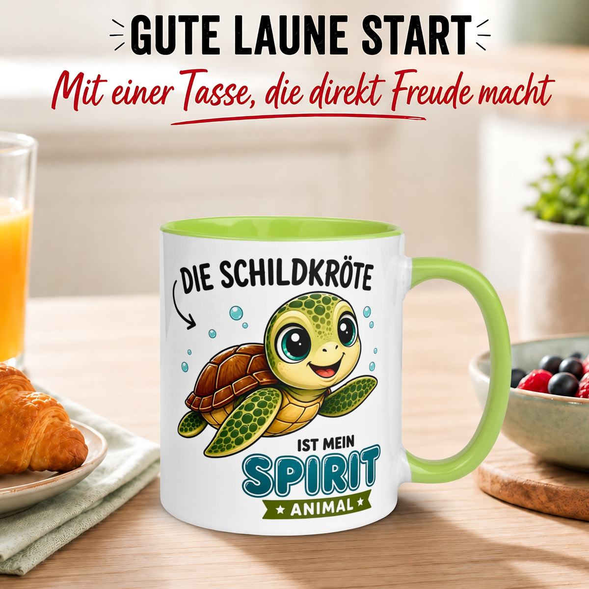 Spirit Animal Tasse – „Die Schildkröte ist mein Spirit Animal“ – Schildkröten Geschenk