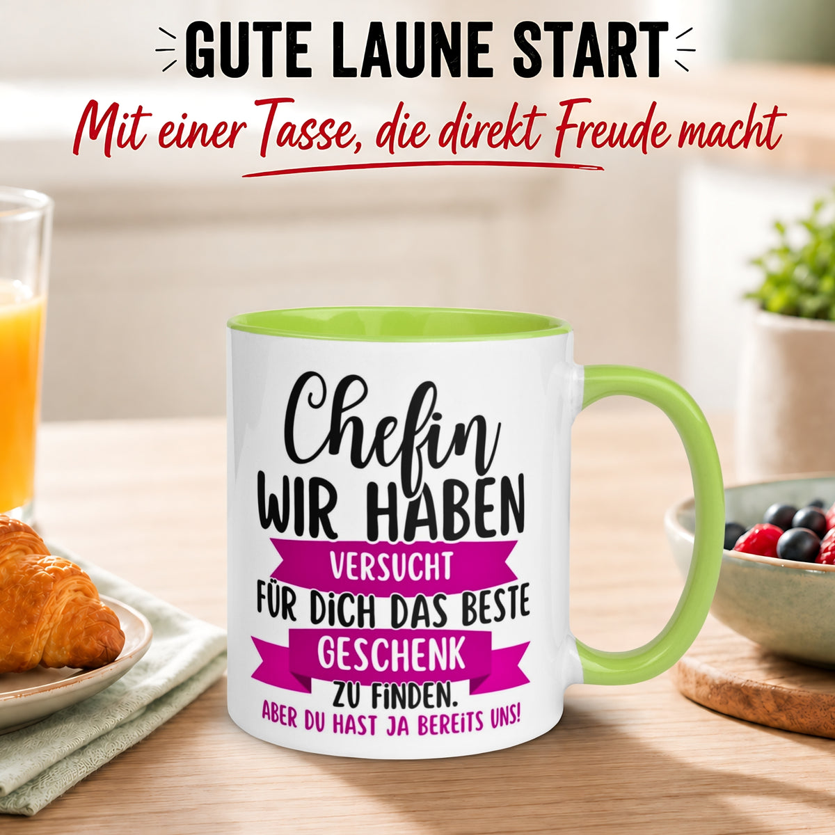 Tasse Chefin – „Wir haben es wirklich versucht“ – Geschenk Becher Chefin