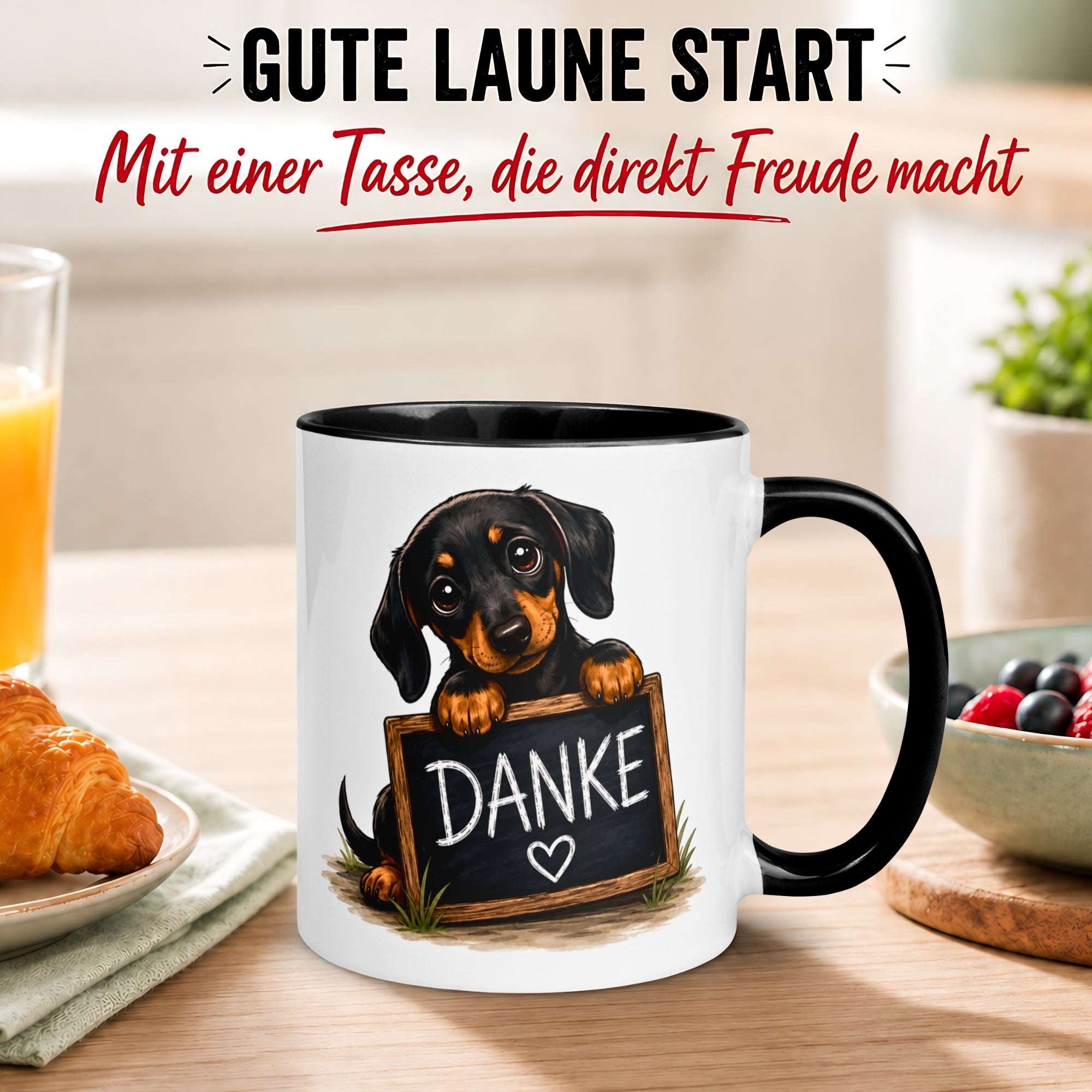 Tasse Danke – „Danke mit Herz und Pfote“ – Dankeschön Geschenke Becher