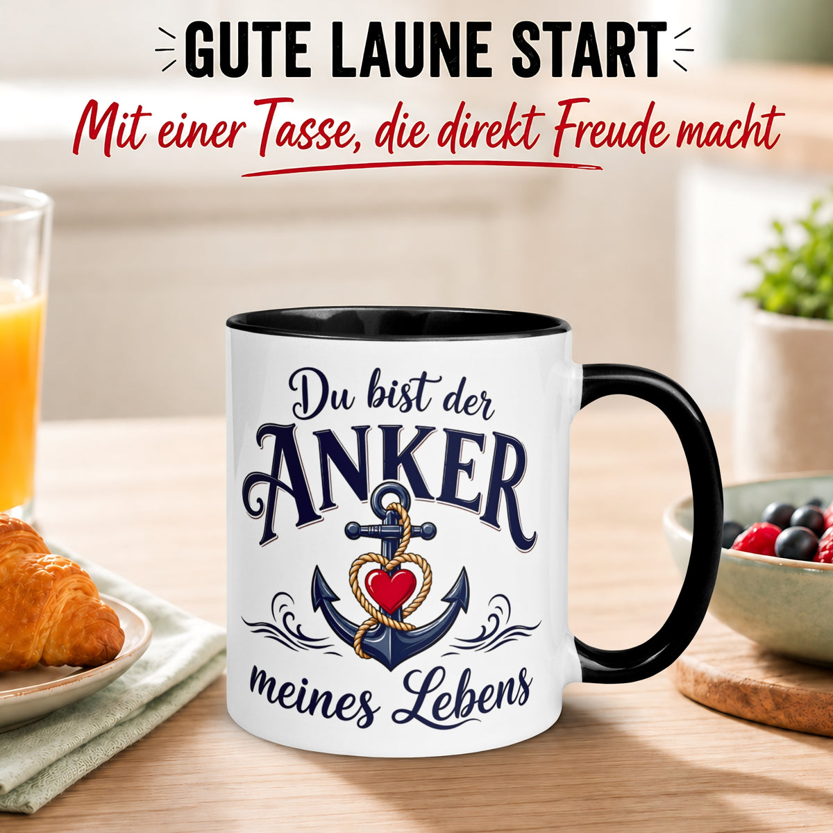 Tasse Liebe – „Anker meines Lebens“ – Ich liebe Dich Geschenk Partner Valentinstag