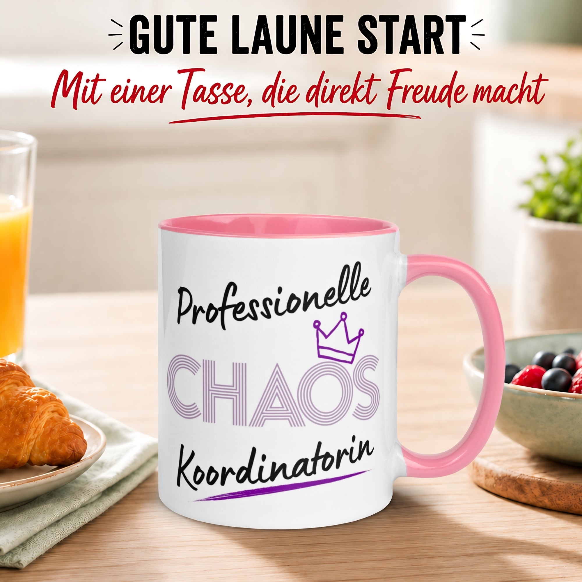 Tasse Chefin – „Professionelle Chaos Koordinatorin“ – Geschenk Becher Chefin