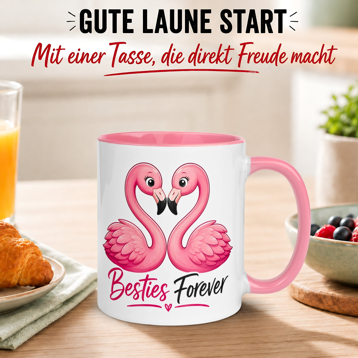 Tasse Freundschaft – „Flamingo - Besties forever“ – Geschenk Beste Freundinnen Freundin