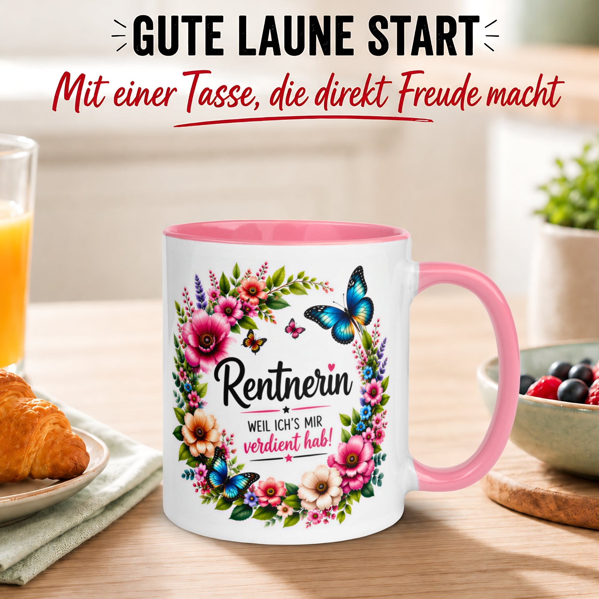 Tasse Rentnerin – „Weil ich's mir verdient hab“ – Geschenk Rente Frau