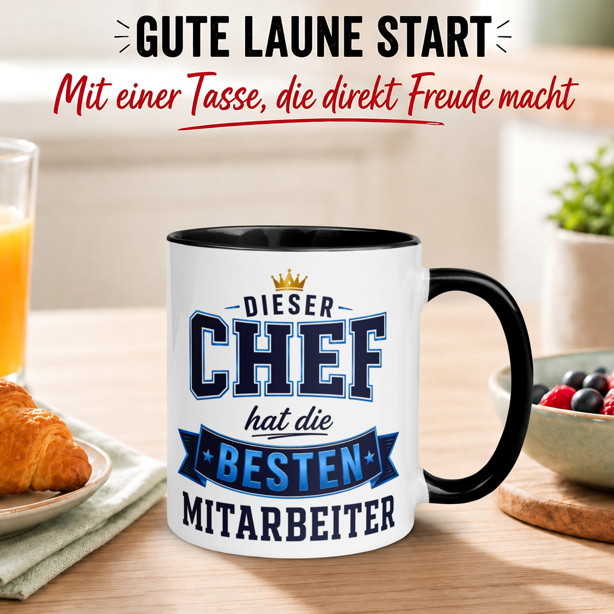 Tasse Chef – „Dieser Chef hat die besten Mitarbeiter“ – Geschenk Bester Chef